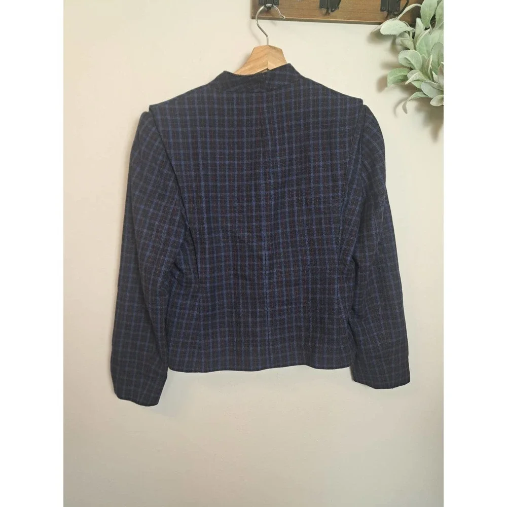 Peabody House Women's Blue Plaid Vintage Wool Blend Sz 10
